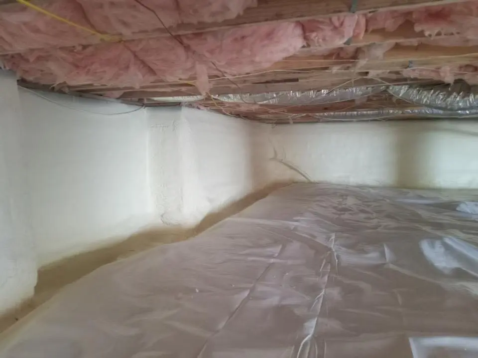 Crawl space encapsulation with closed-cell spray foam for Roof Waterproofing in Golden Gate